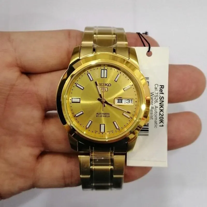 Seiko 5 Men's  Automatic Yellow Gold-tone Premium Watch | SNKK20K1